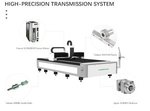 Open type fiber laser cutting machine for metal sheet